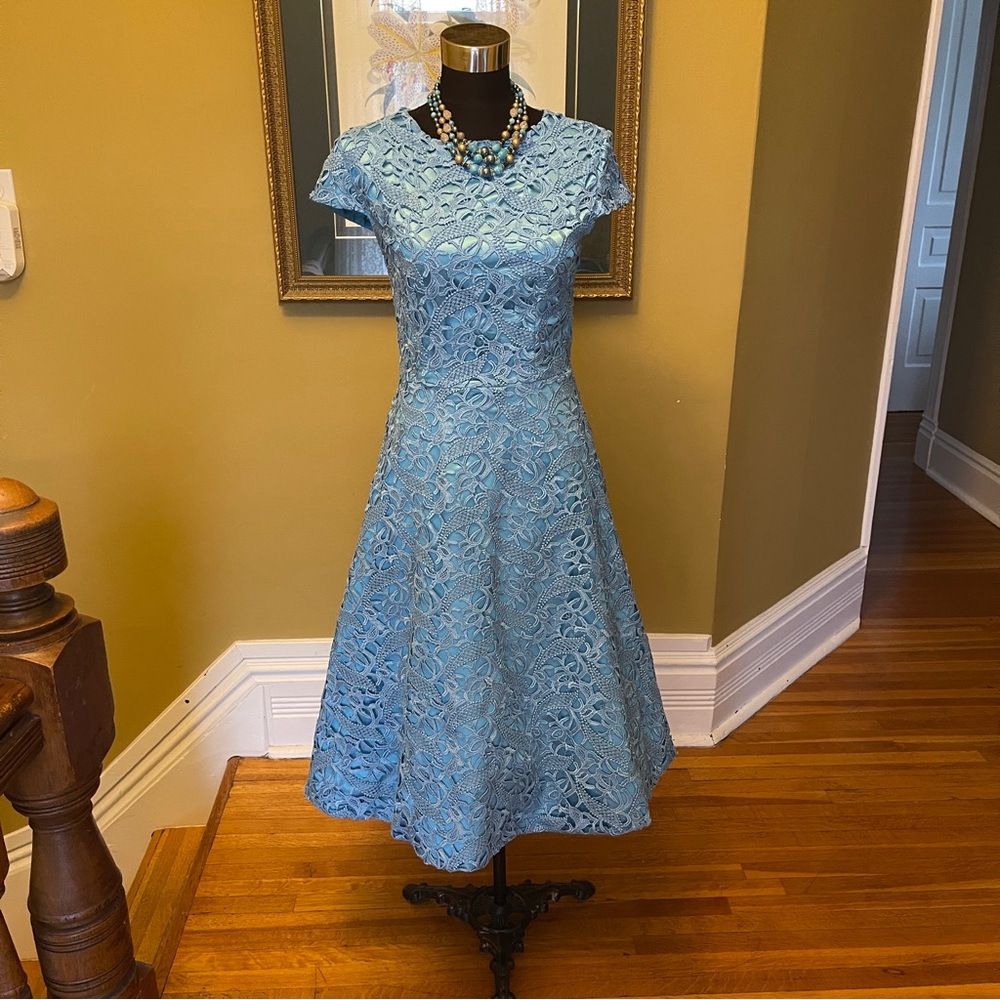 50’s style Blue Lace Dress
